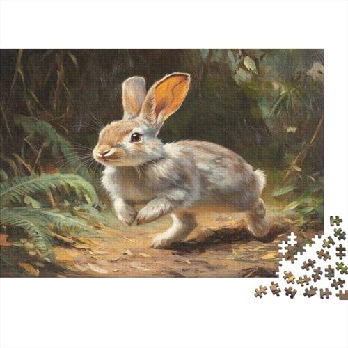 Kaninchen Puzzle 1000 Teile Schwer Puzzle Spielzeug Pädagogisches Spiel Impossible Wald Hare Herausforderung Spielzeug Für Erwachsene Und Kinder Ab 12 Jahren 1000pcs (75x50cm) von CCIZFMQ