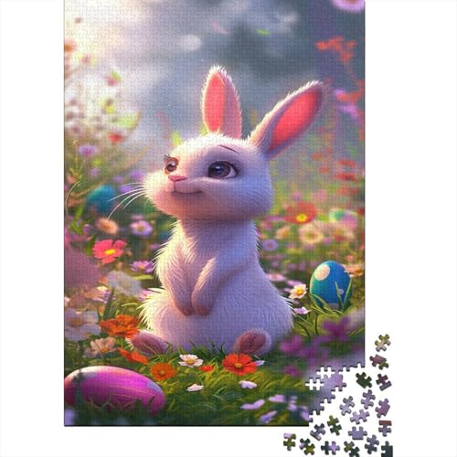 Kaninchen Puzzle 1000-teilige Schwer Puzzle Spielzeug Pädagogisches Spiel Impossible Blumenfeld Herausforderung Spielzeug Für Erwachsene Kinder 1000pcs (75x50cm) von CCIZFMQ