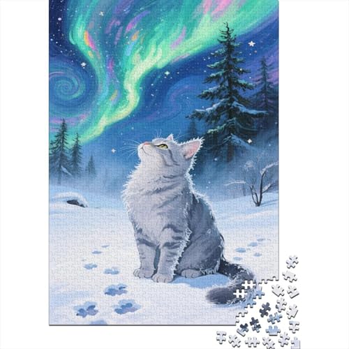 Katze Puzzle 1000 Teile Schwer Puzzle Spielzeug Pädagogisches Spiel Impossible Snow Berg Herausforderungsspielzeug Für Erwachsene Und Kinder Ab 12 Jahren 1000pcs (75x50cm) von CCIZFMQ