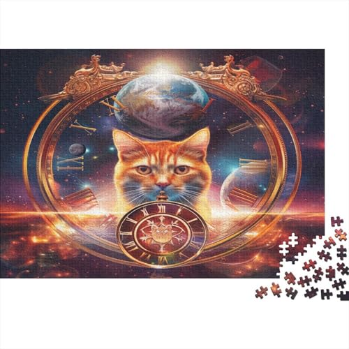 Katze Puzzle 1000-teilige Schwer Puzzle Spielzeug Pädagogisches Spiel Impossible Science Fiction Universum Herausforderungsspielzeug Für Erwachsene Kinder 1000pcs (75x50cm) von CCIZFMQ