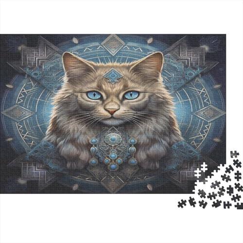 Katze Puzzles 1000-teilige Schwer Puzzle Spielzeug Lernspiel Impossible Abstrakte Kunst Herausforderungsspielzeug Für Erwachsene Kinder 1000pcs (75x50cm) von CCIZFMQ