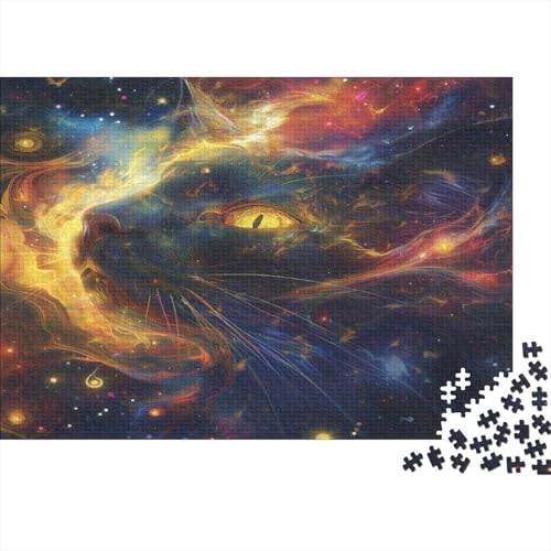 Kosmische Katze Puzzles 1000 Teile Schwer Puzzle Spielzeug Lernspiel Impossible Starry Sky Herausforderung Spielzeug Für Erwachsene Kinder 1000pcs (75x50cm) von CCIZFMQ