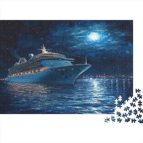 Kreuzfahrtschiff Puzzle 1000 Teile Schwer Puzzle Spielzeug Pädagogisches Spiel Impossible Mond Nachthimmel Herausforderung Spielzeug Für Erwachsene Und Kinder Ab 14 Jahren 1000pcs (75x50cm) von CCIZFMQ