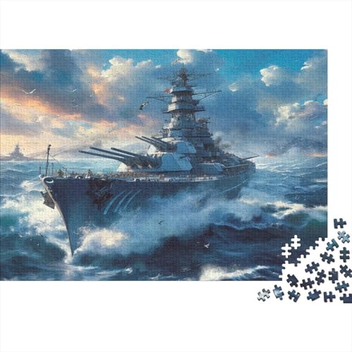 Kriegsschiff Puzzle 1000-teilige Schwer Puzzle Spielzeug Lernspiel Impossible Meereshimmel Herausforderungsspielzeug Für Erwachsene Und Kinder Ab 12 Jahren 1000pcs (75x50cm) von CCIZFMQ