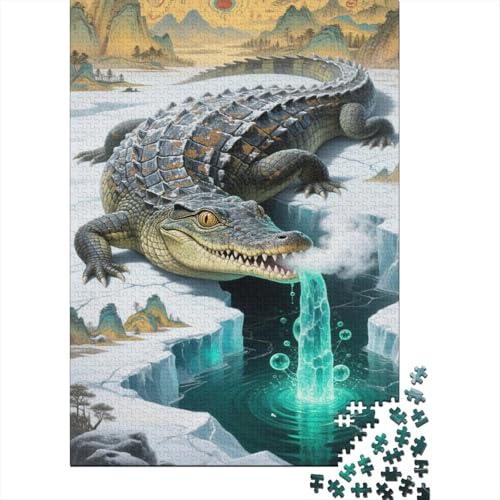 Krokodil Puzzles 1000 Teile Schwer Puzzle Spielzeug Lernspiel Impossible Ice Berg Herausforderungsspielzeug Für Erwachsene Kinder 1000pcs (75x50cm) von CCIZFMQ