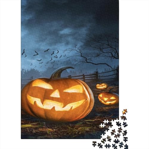 Kürbis Laterne Puzzles 1000 Teile Schwer Puzzle Spielzeug Pädagogisches Spiel Impossible Haunted Wald Herausforderungsspielzeug Für Erwachsene Und Kinder in Bewährter 1000pcs (75x50cm) von CCIZFMQ