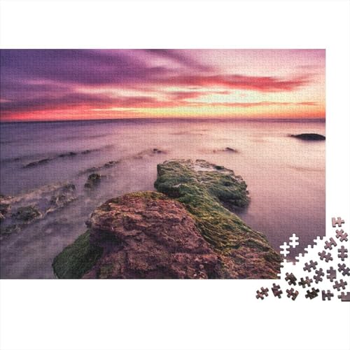Küstenriffe Puzzles 1000 Teile Schwer Puzzle Spielzeug Pädagogisches Spiel Impossible Sonnenuntergang Sonnenuntergang Herausforderung Spielzeug Für Erwachsene Und Kinder Ab 14 Jahren 1000pcs (75x50cm) von CCIZFMQ