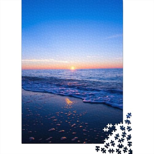 Küstensonnenuntergang Puzzles 1000 Teile Schwer Puzzle Spielzeug Lernspiel Impossible Wellenstrand Herausforderung Spielzeug Für Erwachsene Kinder 1000pcs (75x50cm) von CCIZFMQ