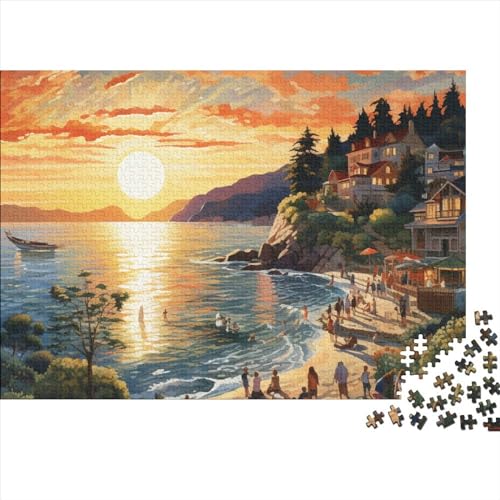 Küstenstadt Puzzles 1000 Teile Schwer Puzzle Spielzeug Lernspiel Impossible House Herausforderungsspielzeug Für Erwachsene Und Kinder Ab 12 Jahren 1000pcs (75x50cm) von CCIZFMQ