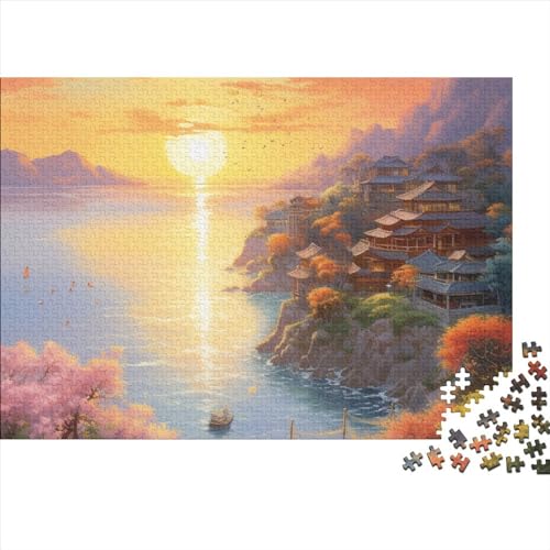 Küstenstadt Puzzles 1000-teilige Schwer Puzzle Spielzeug Lernspiel Impossible House Herausforderungsspielzeug Für Erwachsene Und Kinder in Bewährter 1000pcs (75x50cm) von CCIZFMQ