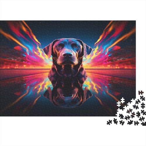 Labrador Puzzle 1000-teilige Schwer Puzzle Spielzeug Lernspiel Impossible Neonlicht Herausforderungsspielzeug Für Erwachsene Und Kinder in Bewährter 1000pcs (75x50cm) von CCIZFMQ