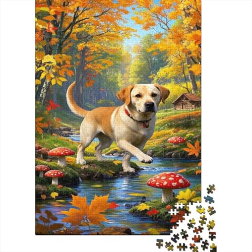 Labrador Retriever Puzzles 1000-teilige Schwer Puzzle Spielzeug Lernspiel Impossible Cute Dog Herausforderungsspielzeug Für Erwachsene Und Kinder in Bewährter 1000pcs (75x50cm) von CCIZFMQ