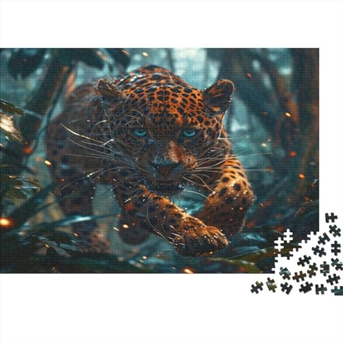 Leopard Puzzle 1000 Teile Schwer Puzzle Spielzeug Lernspiel Impossible Herausforderung Spielzeug Für Erwachsene Kinder 1000pcs (75x50cm) von CCIZFMQ