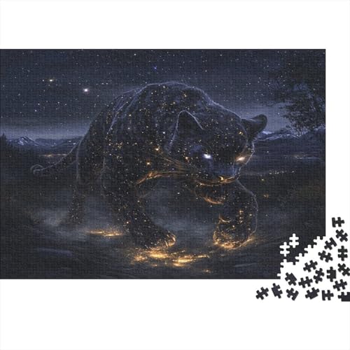 Leopard Puzzle 1000 Teile Schwer Puzzle Spielzeug Lernspiel Impossible Sternenhimmel Berge Herausforderung Spielzeug Für Erwachsene Kinder 1000pcs (75x50cm) von CCIZFMQ
