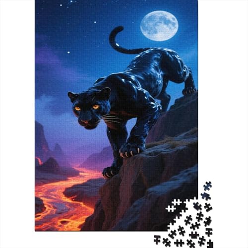 Leopard Puzzles 1000 Teile Schwer Puzzle Spielzeug Lernspiel Impossible Vollmond Magma Herausforderungsspielzeug Für Erwachsene Und Kinder Ab 14 Jahren 1000pcs (75x50cm) von CCIZFMQ