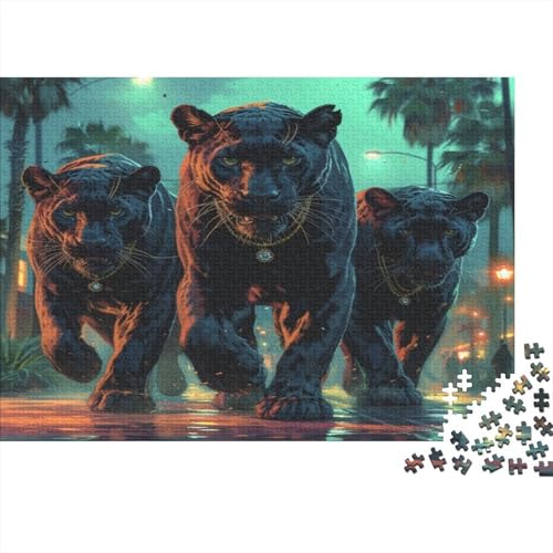 Leopard Puzzles 1000-teilige Schwer Puzzle Spielzeug Lernspiel Impossible Nachtstadt Herausforderungsspielzeug Für Erwachsene Und Kinder in Bewährter 1000pcs (75x50cm) von CCIZFMQ