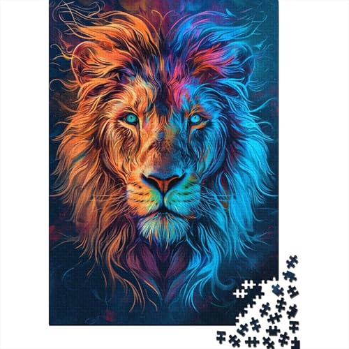 Löwe Puzzle 1000 Teile Schwer Puzzle Spielzeug Lernspiel Impossible Fantastische Farben Herausforderung Spielzeug Für Erwachsene Kinder 1000pcs (75x50cm) von CCIZFMQ