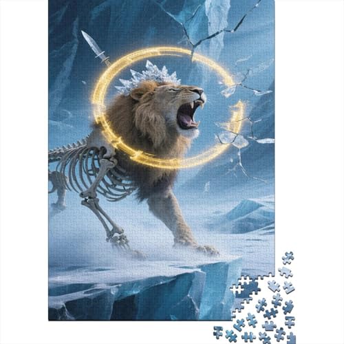 Löwe Puzzle 1000 Teile Schwer Puzzle Spielzeug Lernspiel Impossible Glacier Skeleton Herausforderungsspielzeug Für Erwachsene Kinder 1000pcs (75x50cm) von CCIZFMQ