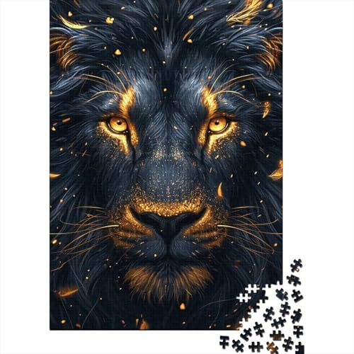 Löwe Puzzle 1000-teilige Schwer Puzzle Spielzeug Lernspiel Impossible Abstrakte Kunst Herausforderung Spielzeug Für Erwachsene Kinder 1000pcs (75x50cm) von CCIZFMQ