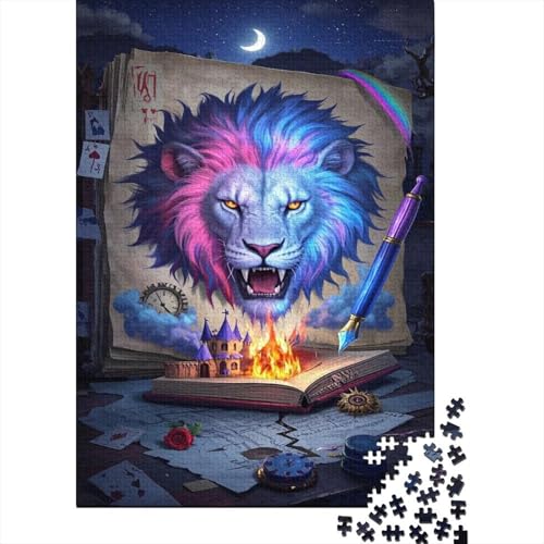 Löwe Puzzles 1000 Teile Schwer Puzzle Spielzeug Lernspiel Impossible Löwe's Head Herausforderungsspielzeug Für Erwachsene Und Kinder Ab 14 Jahren 1000pcs (75x50cm) von CCIZFMQ