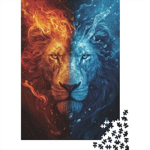 Löwe Puzzles 1000 Teile Schwer Puzzle Spielzeug Pädagogisches Spiel Impossible Flammenwasser Herausforderungsspielzeug Für Erwachsene Und Kinder Ab 14 Jahren 1000pcs (75x50cm) von CCIZFMQ