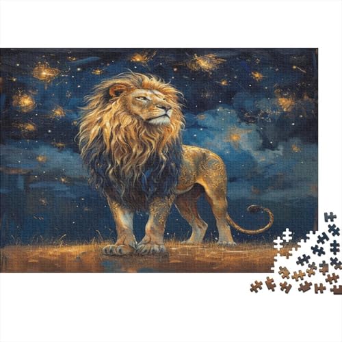 Löwen Puzzle 1000 Teile Schwer Puzzle Spielzeug Lernspiel Impossible Träumiger Sternenhimmel Herausforderung Spielzeug Für Erwachsene Und Kinder Ab 14 Jahren 1000pcs (75x50cm) von CCIZFMQ