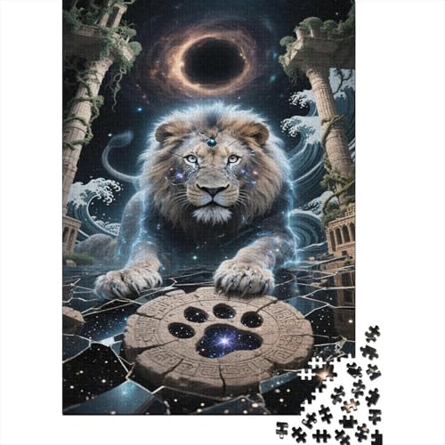 Löwen Puzzle 1000 Teile Schwer Puzzle Spielzeug Pädagogisches Spiel Impossible Kosmisches Schwarzes Loch Herausforderung Spielzeug Für Erwachsene Kinder 1000pcs (75x50cm) von CCIZFMQ