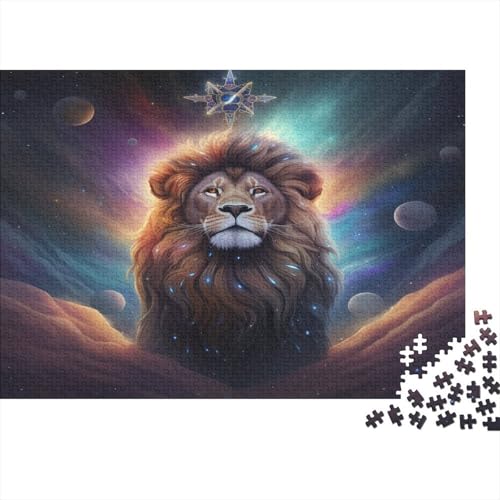 Löwen Puzzle 1000-teilige Schwer Puzzle Spielzeug Pädagogisches Spiel Impossible Leo Zodiac Kunst Herausforderungsspielzeug Für Erwachsene Kinder 1000pcs (75x50cm) von CCIZFMQ