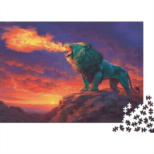 Löwen Puzzles 1000-teilige Schwer Puzzle Spielzeug Lernspiel Impossible Sonnenuntergang Spitfire Herausforderungsspielzeug Für Erwachsene Und Kinder in Bewährter 1000pcs (75x50cm) von CCIZFMQ