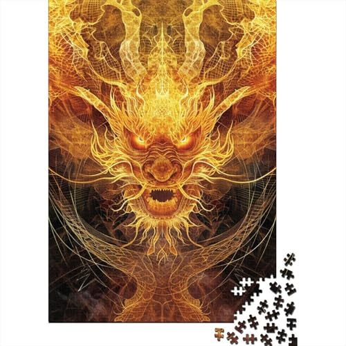Loong Puzzle 1000-teilige Schwer Puzzle Spielzeug Pädagogisches Spiel Impossible Flammenkunst Herausforderungsspielzeug Für Erwachsene Kinder 1000pcs (75x50cm) von CCIZFMQ