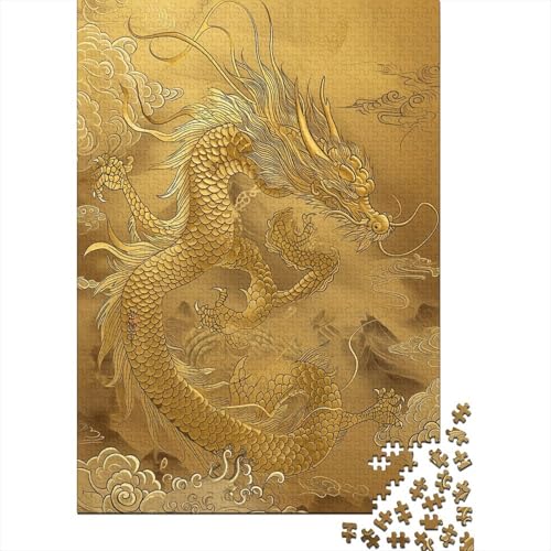 Loong Puzzles 1000 Teile Schwer Puzzle Spielzeug Lernspiel Impossible Goldene Schuppen Herausforderungsspielzeug Für Erwachsene Und Kinder in Bewährter 1000pcs (75x50cm) von CCIZFMQ