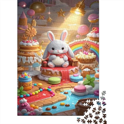 Lop-Eared Kaninchen Puzzles 1000 Teile Schwer Puzzle Spielzeug Lernspiel Impossible Cartoon Kaninchen Herausforderungsspielzeug Für Erwachsene Und Kinder in Bewährter 1000pcs (75x50cm) von CCIZFMQ