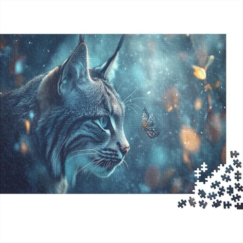 Lynx Schmetterling Puzzles 1000 Teile Schwer Puzzle Spielzeug Pädagogisches Spiel Impossible Nebelner Wald Herausforderung Spielzeug Für Erwachsene Und Kinder in Bewährter 1000pcs (75x50cm) von CCIZFMQ