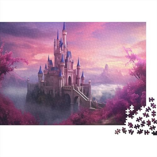 Märchenschloss Puzzle 1000 Teile Schwer Puzzle Spielzeug Lernspiel Impossible Rosa Lila Wunderland Herausforderungsspielzeug Für Erwachsene Und Kinder Ab 12 Jahren 1000pcs (75x50cm) von CCIZFMQ