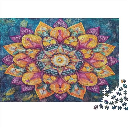 Mandala Puzzles 1000 Teile Schwer Puzzle Spielzeug Lernspiel Impossible Bunte Blumen Herausforderung Spielzeug Für Erwachsene Kinder 1000pcs (75x50cm) von CCIZFMQ