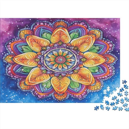 Mandala Puzzles 1000-teilige Schwer Puzzle Spielzeug Lernspiel Impossible Bunte Blumen Herausforderungsspielzeug Für Erwachsene Kinder 1000pcs (75x50cm) von CCIZFMQ