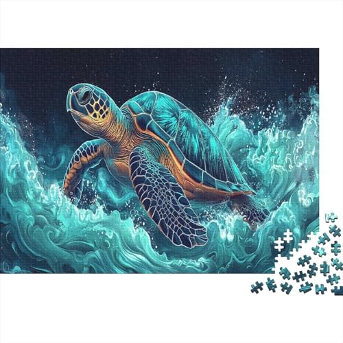 Meeresschildkröte Puzzle 1000 Teile Schwer Puzzle Spielzeug Pädagogisches Spiel Impossible Nocturnal Ocean Herausforderung Spielzeug Für Erwachsene Kinder 1000pcs (75x50cm) von CCIZFMQ