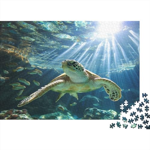 Meeresschildkröten Puzzles 1000 Teile Schwer Puzzle Spielzeug Pädagogisches Spiel Impossible Ocean Herausforderungsspielzeug Für Erwachsene Kinder 1000pcs (75x50cm) von CCIZFMQ