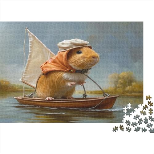 Meerschweinchen Puzzle 1000-teilige Schwer Puzzle Spielzeug Lernspiel Impossible Rudern auf dem Wasser Herausforderungsspielzeug Für Erwachsene Kinder 1000pcs (75x50cm) von CCIZFMQ