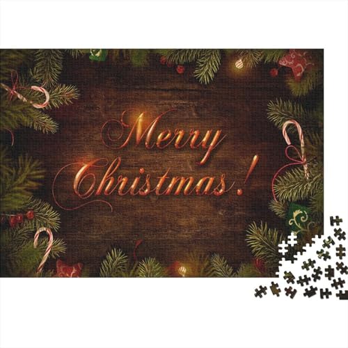 Merry Weihnachten Puzzles 1000-teilige Schwer Puzzle Spielzeug Lernspiel Impossible Kiefernzweige Herausforderungsspielzeug Für Erwachsene Und Kinder in Bewährter 1000pcs (75x50cm) von CCIZFMQ