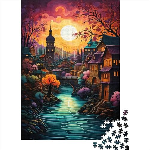 Mittelalterliche Stadt Puzzle 1000 Teile Schwer Puzzle Spielzeug Lernspiel Impossible Herausforderungsspielzeug Für Erwachsene Kinder 1000pcs (75x50cm) von CCIZFMQ
