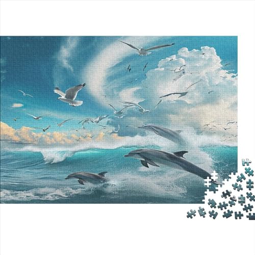 Möwenwellen Puzzle 1000 Teile Schwer Puzzle Spielzeug Pädagogisches Spiel Impossible Ocean Herausforderung Spielzeug Für Erwachsene Kinder 1000pcs (75x50cm) von CCIZFMQ