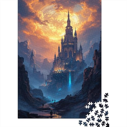 Mondnacht Schloss Puzzle 1000-teilige Schwer Puzzle Spielzeug Pädagogisches Spiel Impossible Canyon Berge Herausforderungsspielzeug Für Erwachsene Und Kinder in Bewährter 1000pcs (75x50cm) von CCIZFMQ