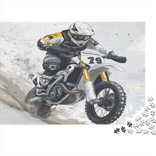 Motocross Fahrer Puzzle 1000-teilige Schwer Puzzle Spielzeug Lernspiel Impossible Schlamm Track Herausforderung Spielzeug Für Erwachsene Kinder 1000pcs (75x50cm) von CCIZFMQ