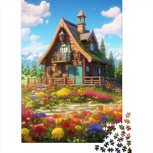 Mountain Village Cottage Puzzle 1000 Teile Schwer Puzzle Spielzeug Lernspiel Impossible Herausforderungsspielzeug Für Erwachsene Kinder 1000pcs (75x50cm) von CCIZFMQ