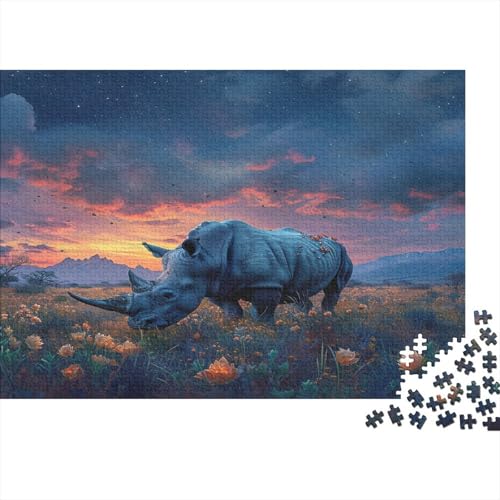 Nashorn Puzzle 1000 Teile Schwer Puzzle Spielzeug Lernspiel Impossible Sunset Flower Cluster Herausforderungsspielzeug Für Erwachsene Und Kinder Ab 12 Jahren 1000pcs (75x50cm) von CCIZFMQ