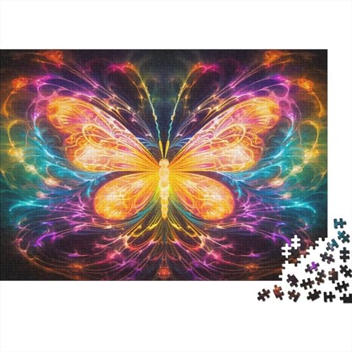 Neon Colored Abstract Schmetterling Puzzles 1000 Teile Schwer Puzzle Spielzeug Lernspiel Impossible Herausforderung Spielzeug Für Erwachsene Und Kinder in Bewährter 1000pcs (75x50cm) von CCIZFMQ