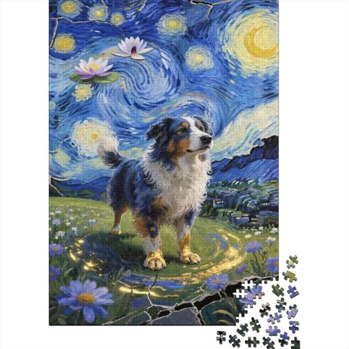 Netter Hund Puzzle 1000-teilige Schwer Puzzle Spielzeug Lernspiel Impossible Sternennacht Herausforderung Spielzeug Für Erwachsene Und Kinder Ab 12 Jahren 1000pcs (75x50cm) von CCIZFMQ
