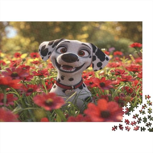 Netter Hund Puzzle 1000-teilige Schwer Puzzle Spielzeug Pädagogisches Spiel Impossible Flower Cluster Herausforderungsspielzeug Für Erwachsene Und Kinder in Bewährter 1000pcs (75x50cm) von CCIZFMQ