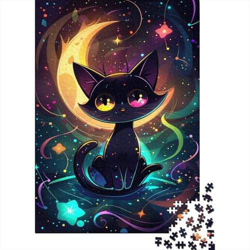 Niedliche Katze Puzzle 1000-teilige Schwer Puzzle Spielzeug Lernspiel Impossible Cosmic Background Herausforderung Spielzeug Für Erwachsene Und Kinder in Bewährter 1000pcs (75x50cm) von CCIZFMQ